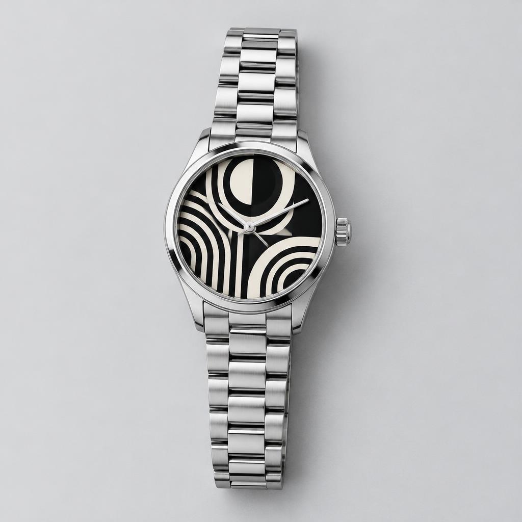 After Hours graphic dial stainless steel watch